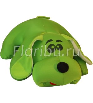 Собака Джой зеленая Игрушка-подушка, 30 см.
