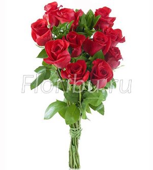 Букет 15 красных роз 50 см
