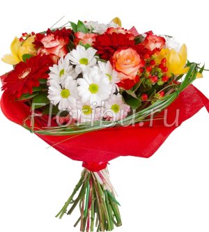 Букет цветов &quot;Эспрессо&quot; Герберы, орхидеи, розы