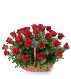 Торжество Корзина с красными розами