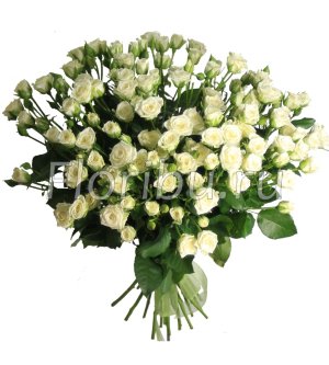 Белые кустовые розы 19 роз
